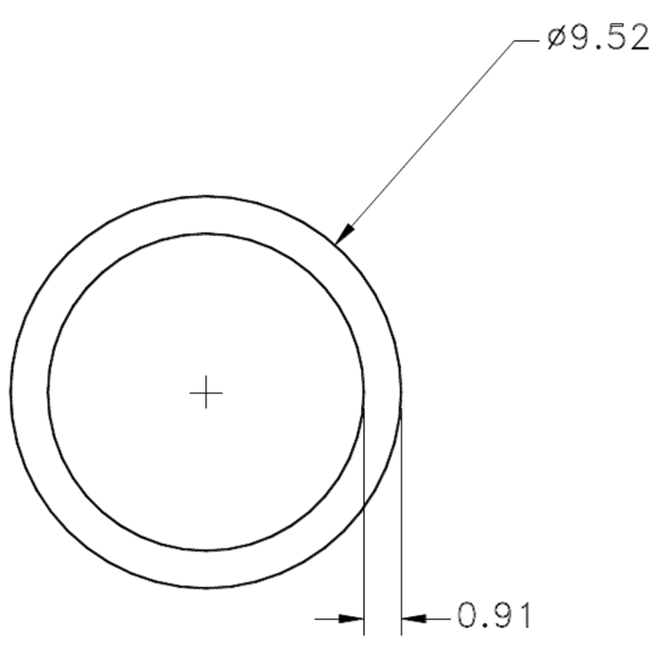 3/8" x 20g Tube - cross-section drawing