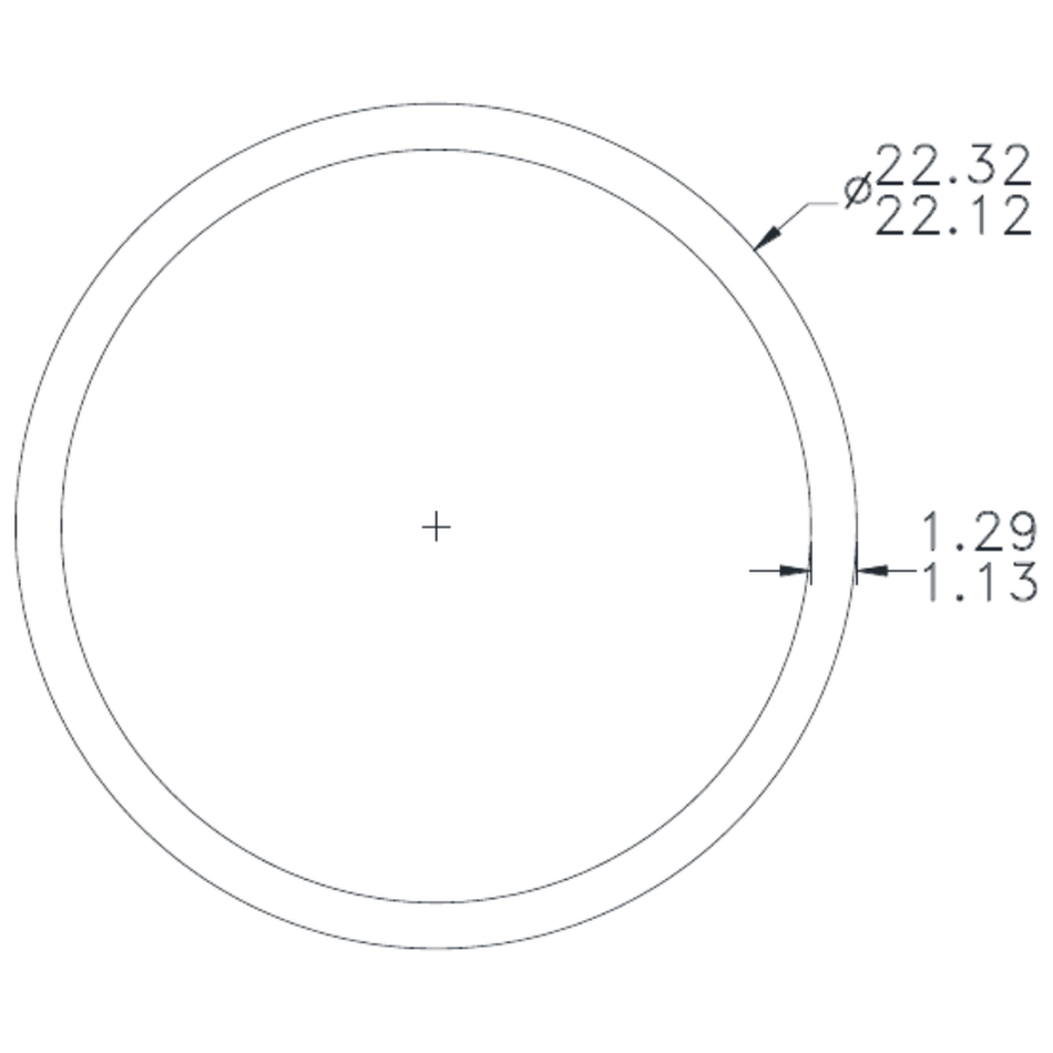 7/8" x 18g Tube - cross-section drawing