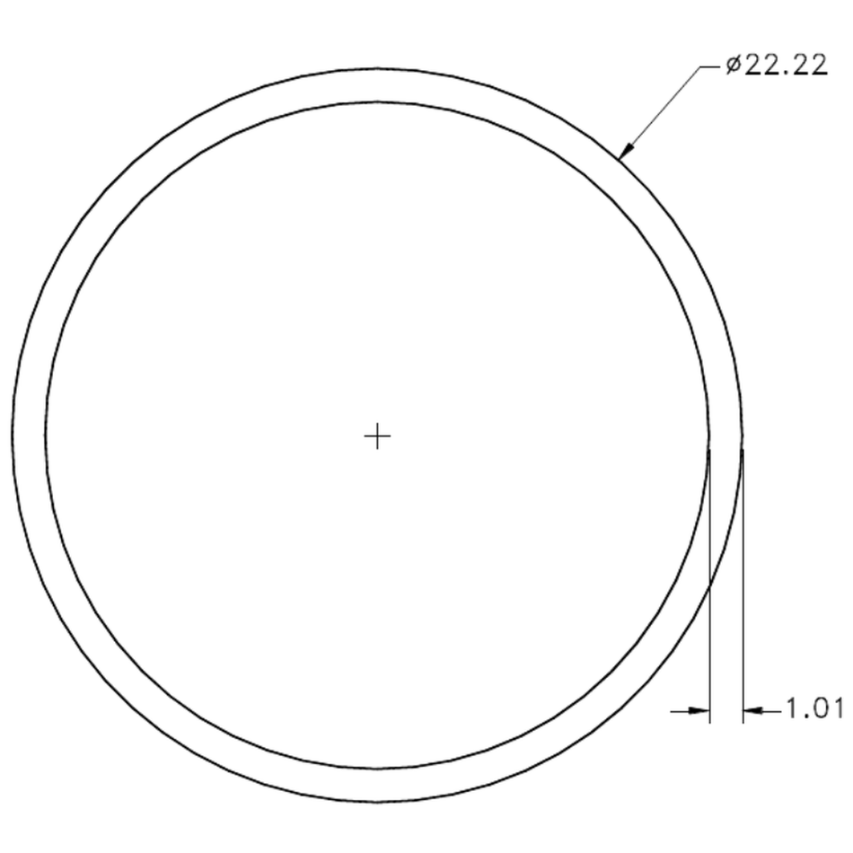 7/8" x 19g Tube - cross-section drawing