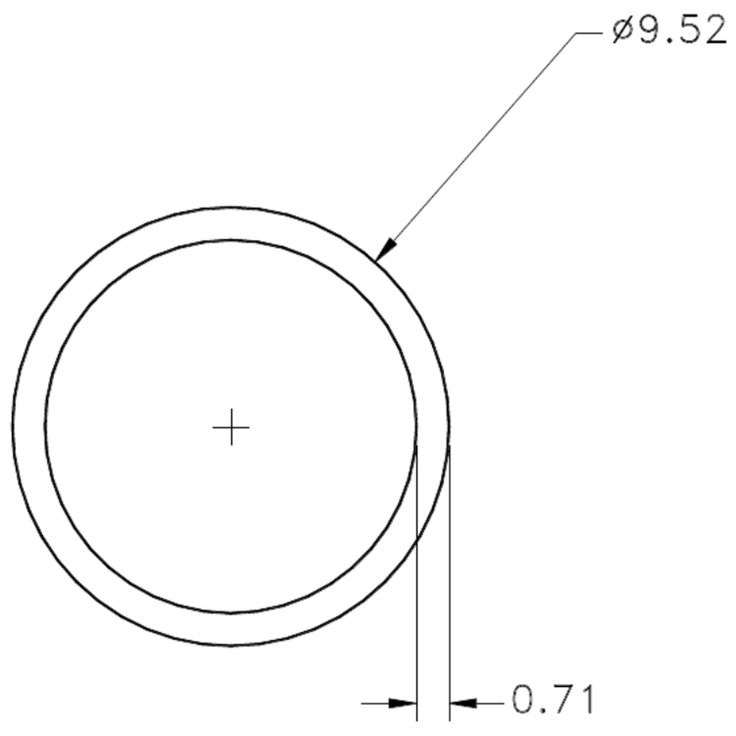 3/8" x 22g Tube - cross-section drawing
