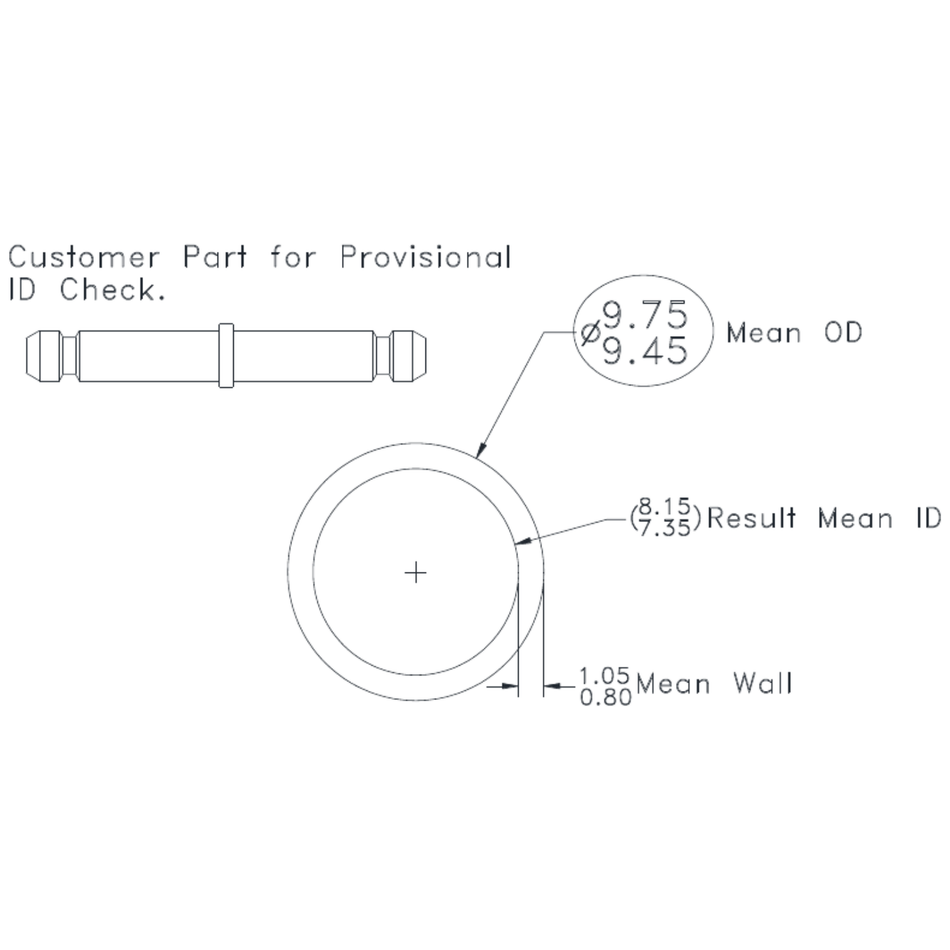 3/8" x 19g Tube - cross-section drawing