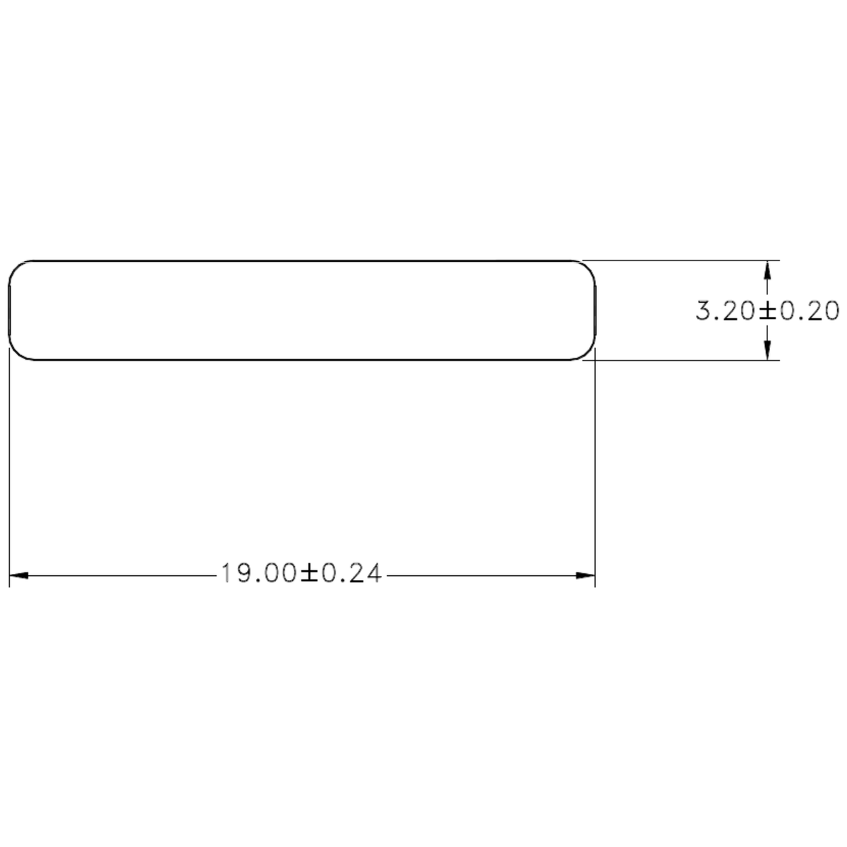 19 x 3.2 Flat - cross-section drawing