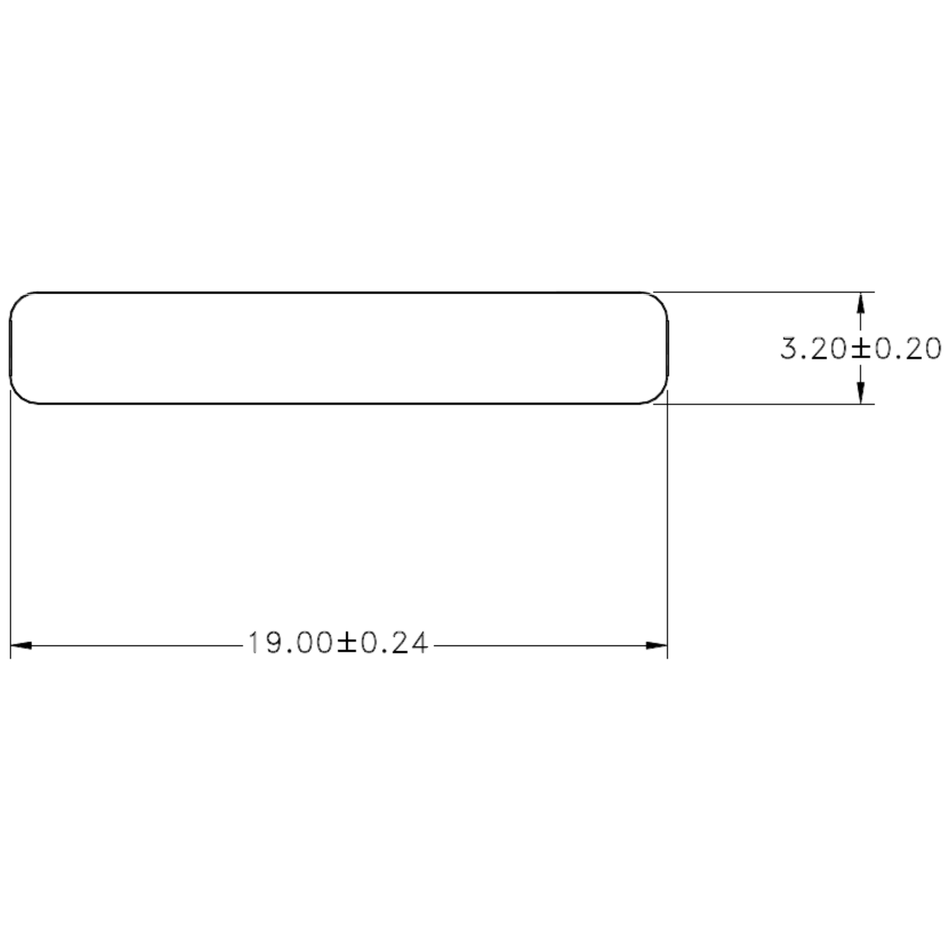 19 x 3.2 Flat - cross-section drawing